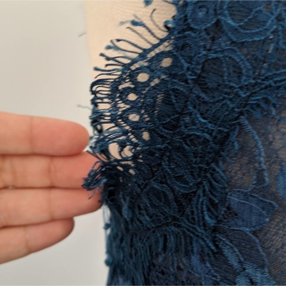 Custom Dark Dark Teal Eyelet Lace Dress NEW Medium - Picture 5 of 10